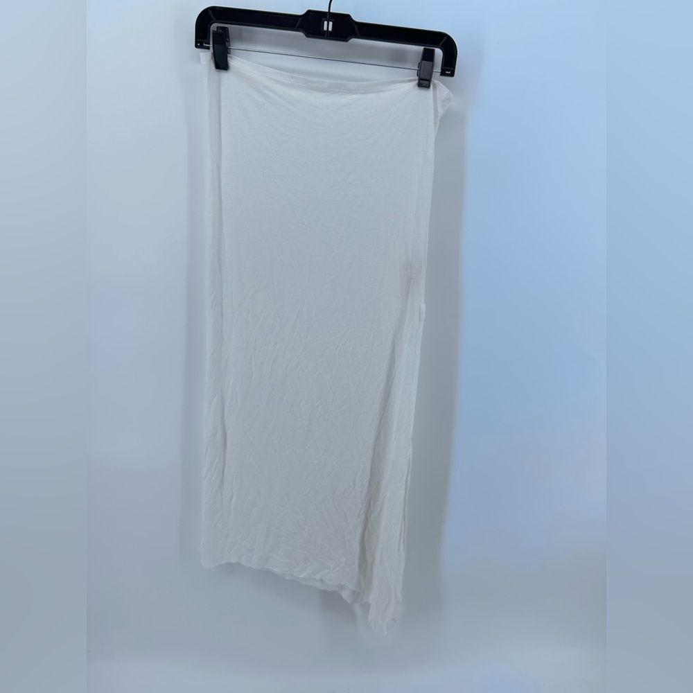 Rubber ducky white asymmetrical coverup jersey skirt with slit one size